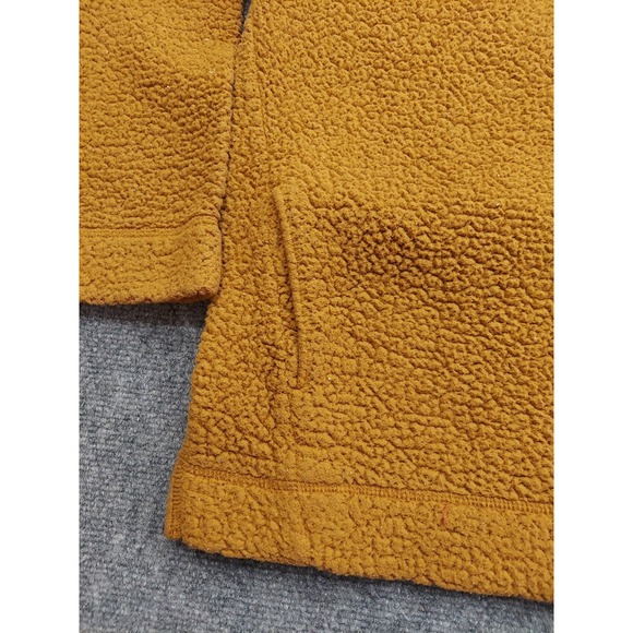 Aerie Pullover Sweater Womens Medium Orange Marigold Sherpa Henley Long Sleeve - Picture 5 of 12